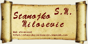 Stanojko Milošević vizit kartica